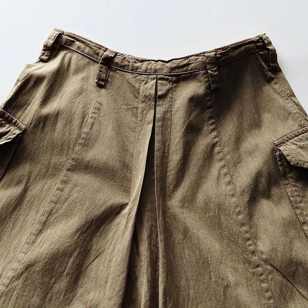 45R 撚り杢ミリタリー平キュロット 2 ワイドパンツ 45rpm