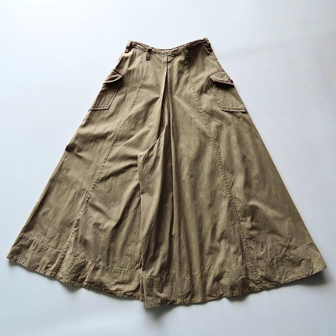 45R 撚り杢ミリタリー平キュロット 2 ワイドパンツ 45rpm