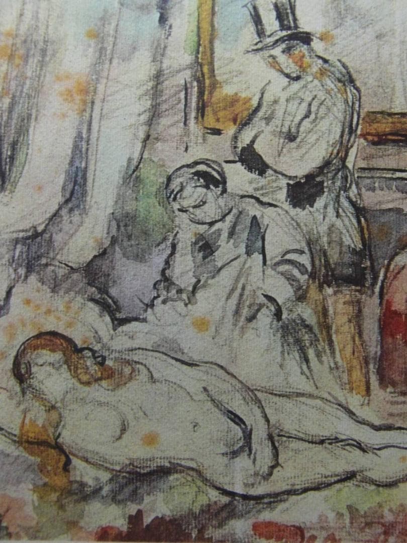 ポール・セザンヌ、【オランビア】、希少な画集画・マット紙、新品高級額・額装付