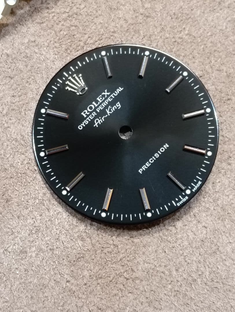 ロレックス　14000 エアキング　黒文字盤　針付き　air king