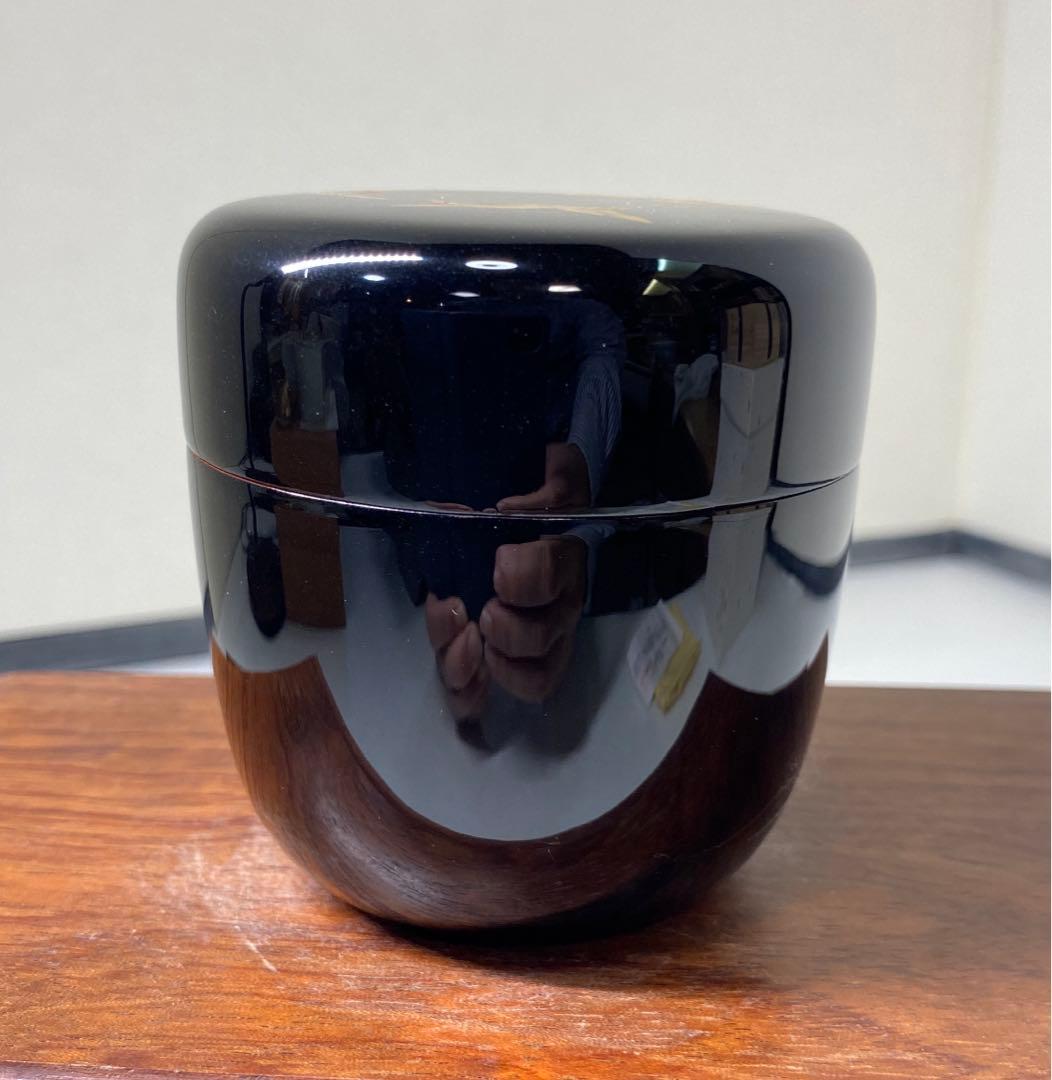 【茶道具】弘峰造　蓬莱山蒔絵　大棗（共箱）