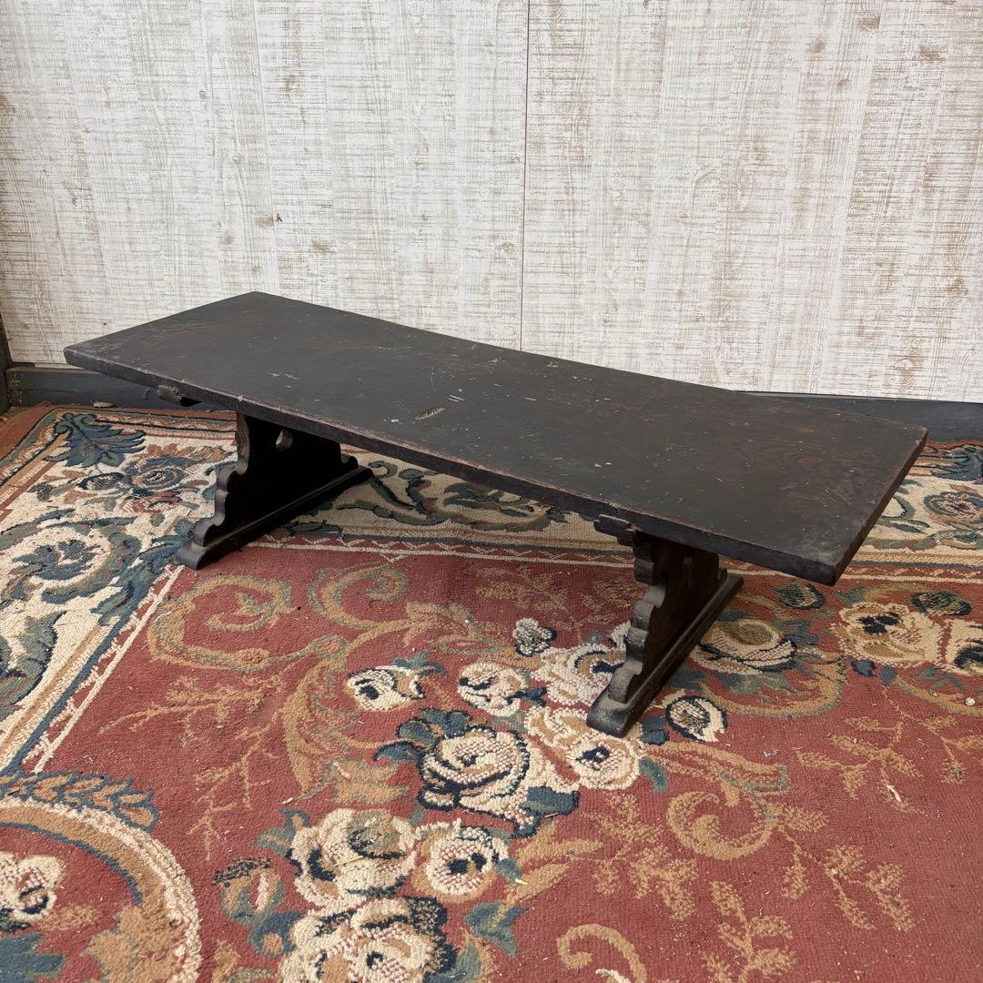 昭和レトロ 古家具 無垢材 木製座卓 ちゃぶ台 文机 お経台 経机 ロー