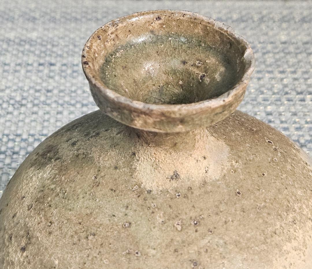 名品❗古代陶器　自然釉灰釉　新羅　 新羅土器　花入　徳利　 茶道具酒器