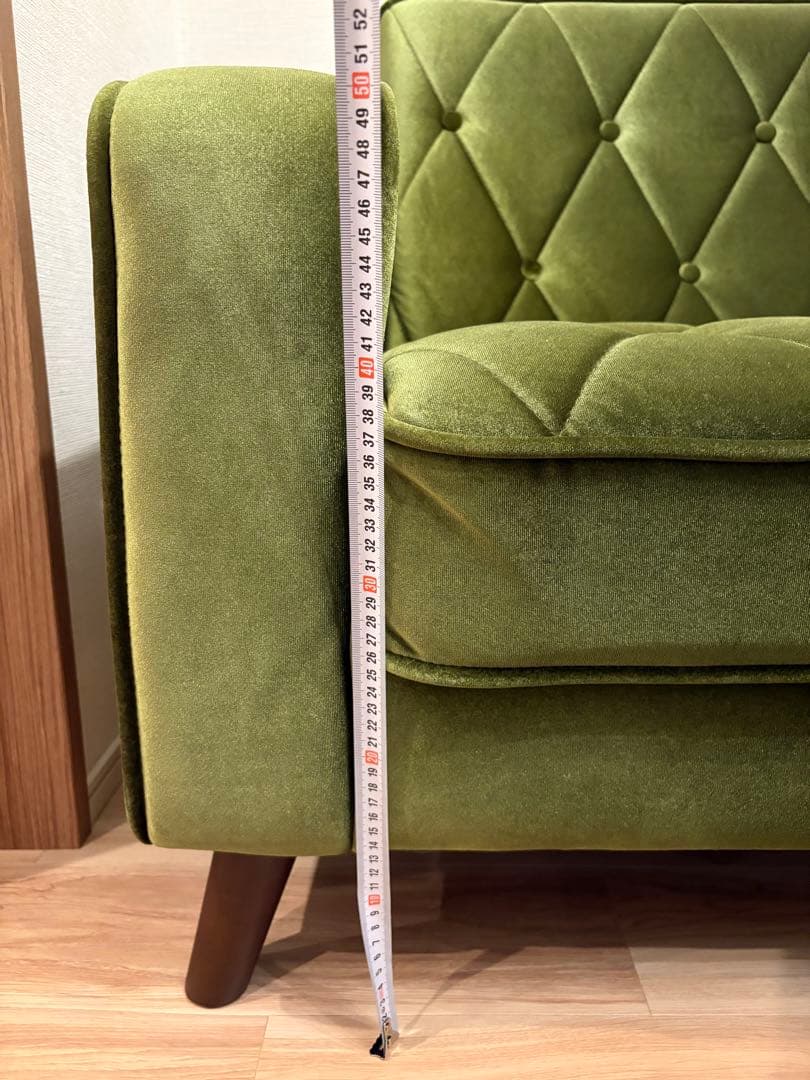 グリーン ベルベット ソファ