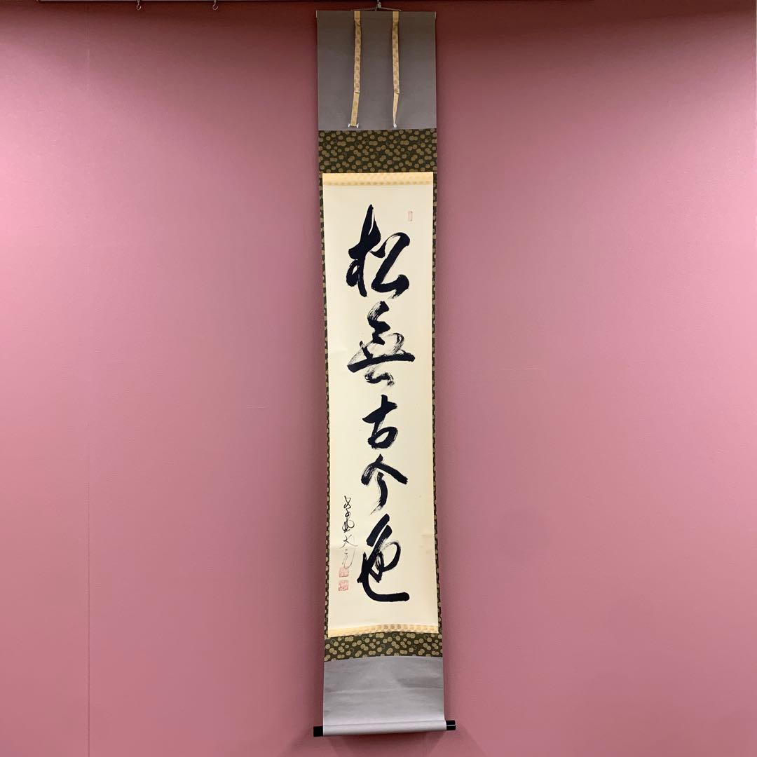 美品 掛け軸 大徳寺 立花大亀作「松無古今色」共箱 禅語