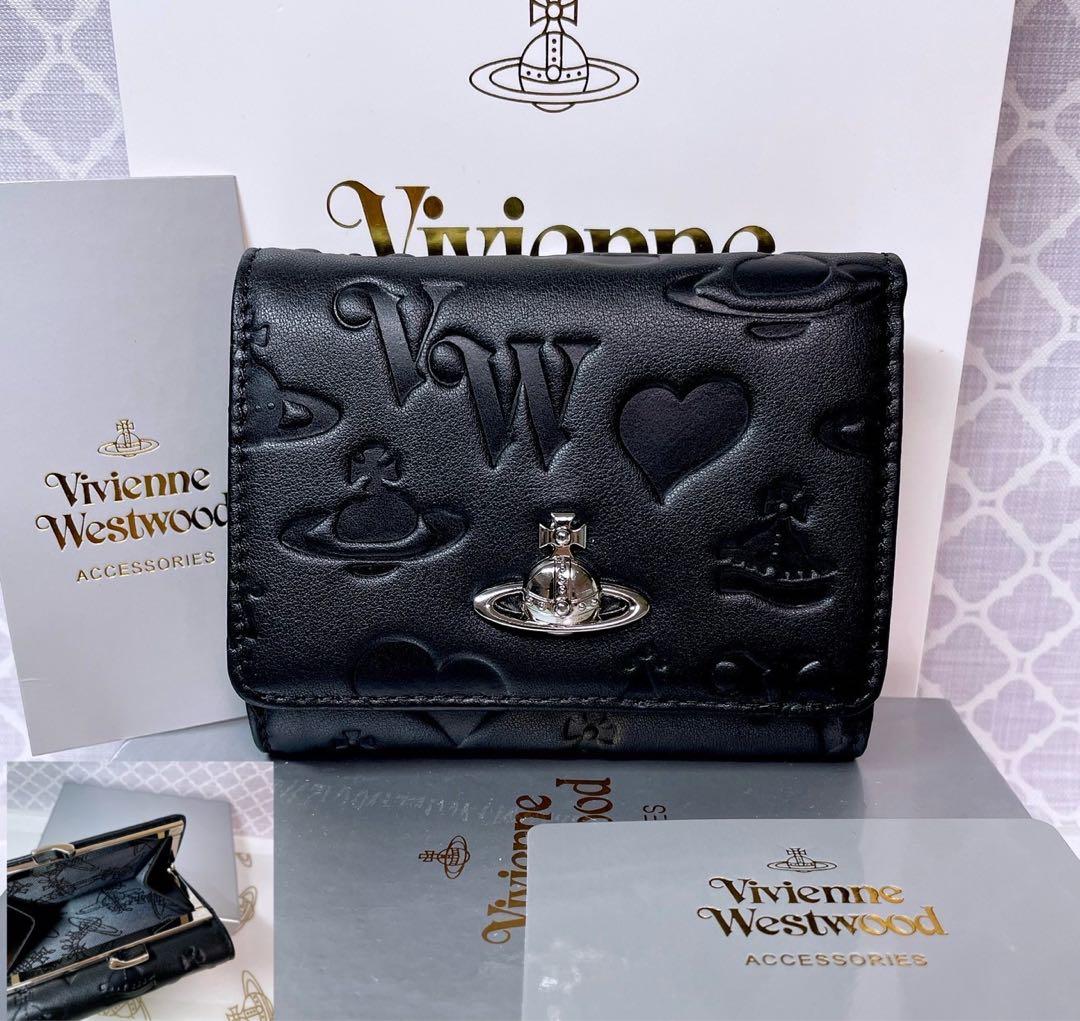 Vivienne Westwood 3つ折り財布 ブラック マット 新作✩内柄も素敵