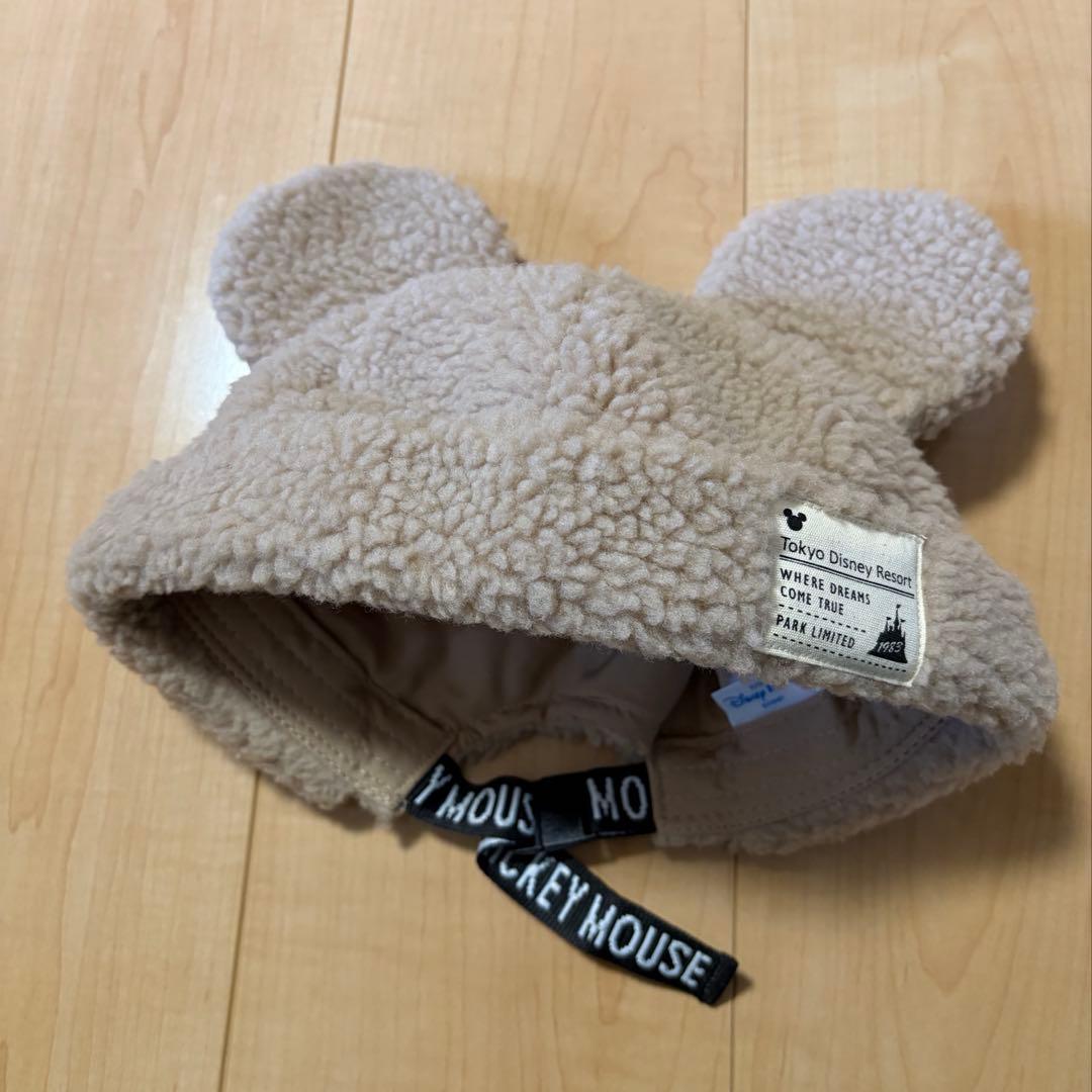 ミッキーマウス耳付きフリース帽子 - メルカリ