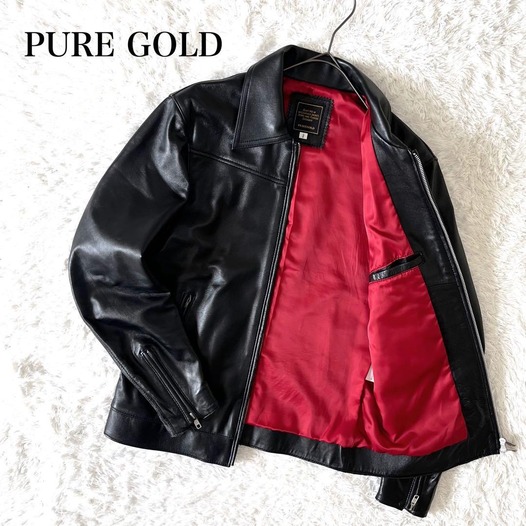 PURE GOLD ピュアゴールド レザージャケット シングル ラムレザー 2 PURE GOLD ピュアゴールド レザージャケット シングル ラムレザー 2