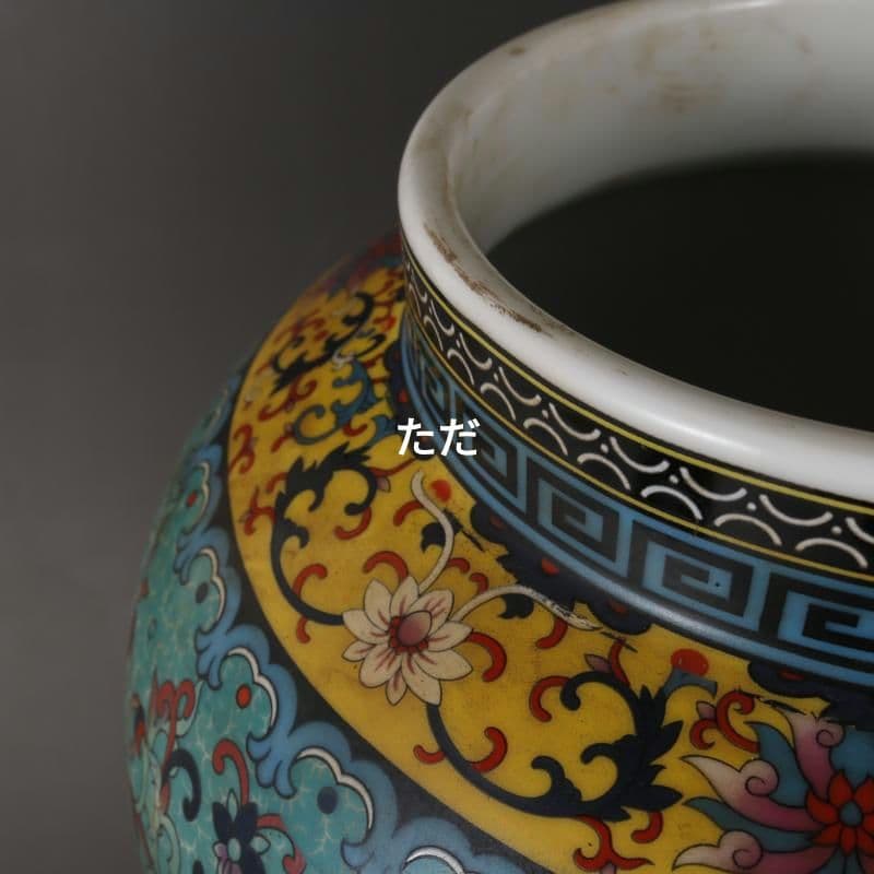 清乾隆琺瑯彩纏枝福寿紋将軍壺 景徳鎮 陶磁器 装飾品