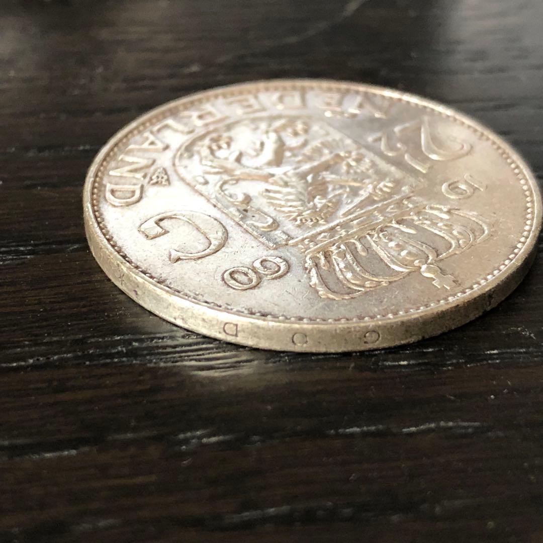 N1554【オランダ・銀貨】1960年2.5G 2.5ギルだー 銀貨 - メルカリ