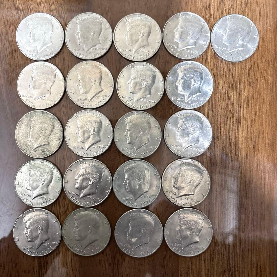 １９７１年以降(白銅貨)ケネディハーフダラー６１枚(内２１枚建国２００周年記念)