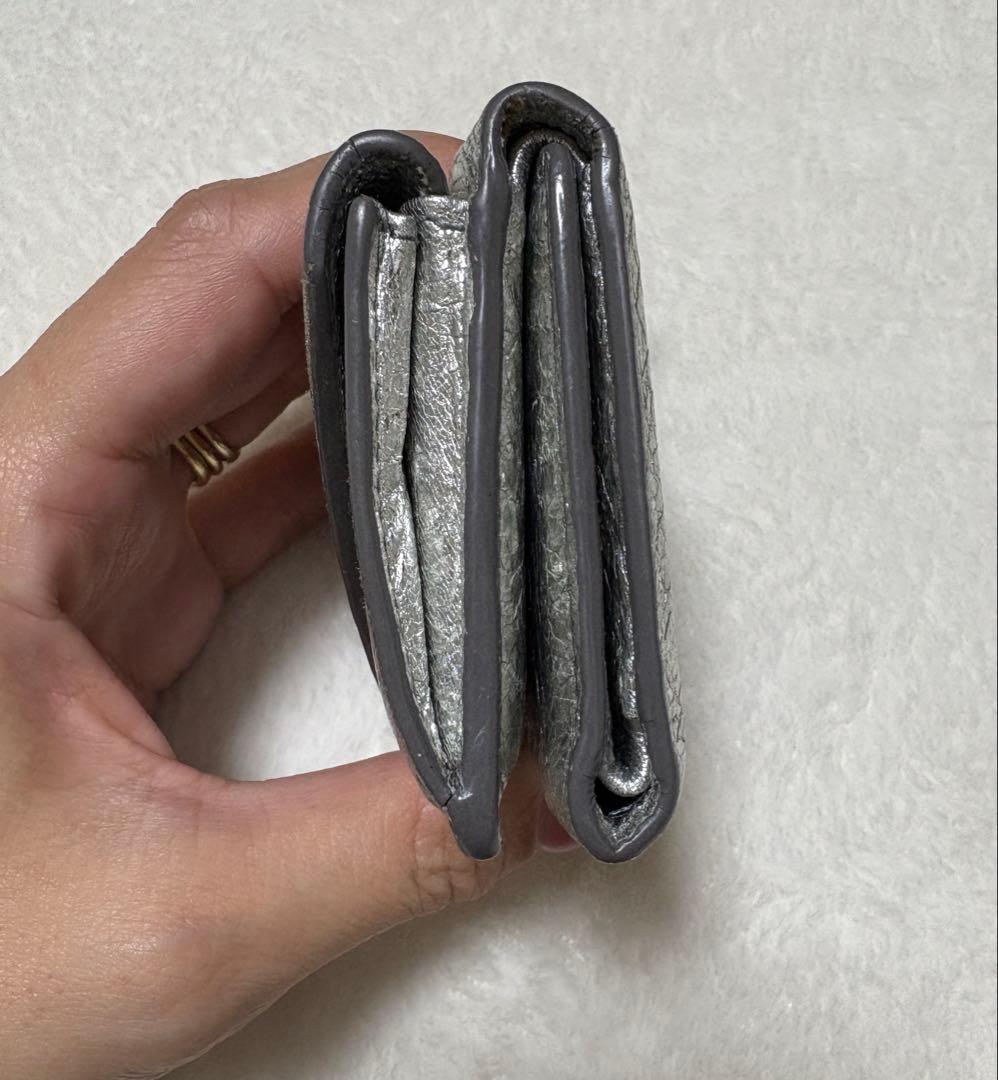 BALENCIAGA バレンシアガ　三つ折りウォレット　シルバー　財布