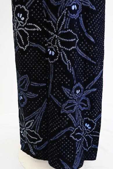 ★専用★美品 浴衣 有松絞り バチ衿 濃紺 菖蒲 身丈160cm お洒落 夏