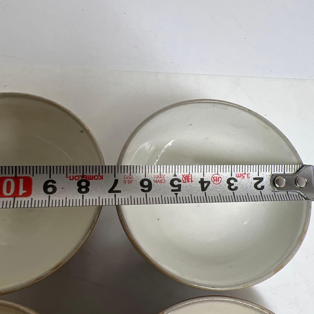 萬古焼　色絵　煎茶碗4客　口径7.2㎝　東さ8-0124①