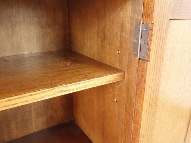 勇峰工芸（新） 雅 花柄キャビネット ナラ材家具 北海道手作り家具の