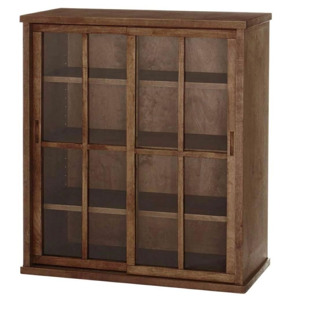 ベルメゾンキャビネット食器棚上部ガラス戸のみ