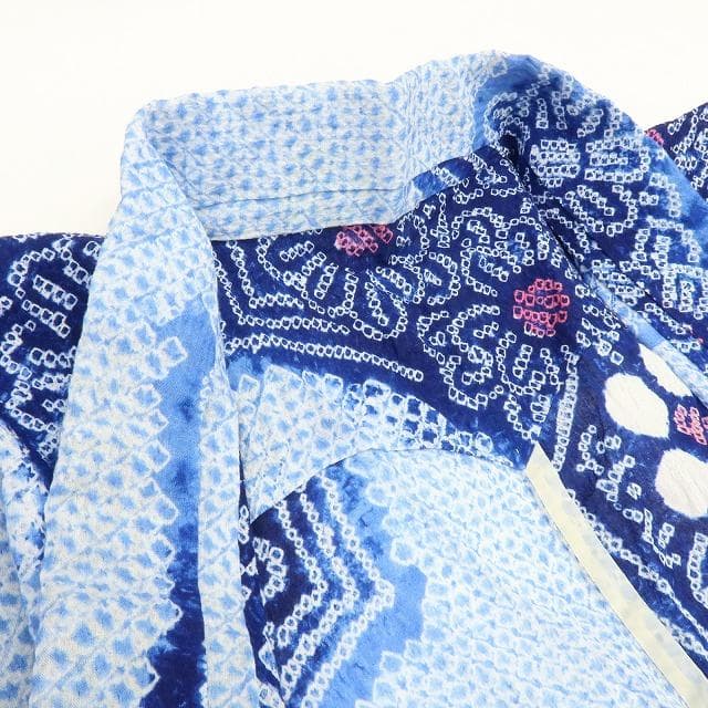 専用Y3483◆美品 有松鳴海絞り 綿 仕付け糸付 手縫い仕立て 高級浴衣