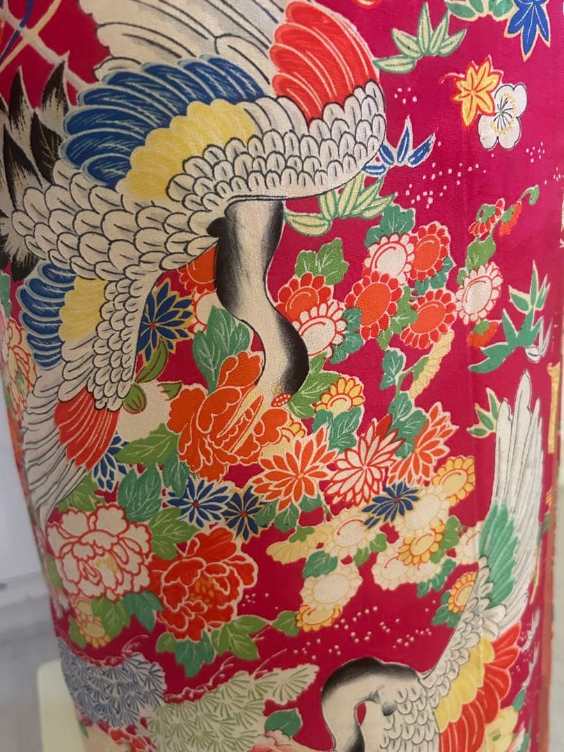 7歳　七五三　アンティーク正絹着物、アンティーク帯、帯揚げ、帯締め　しごきセット