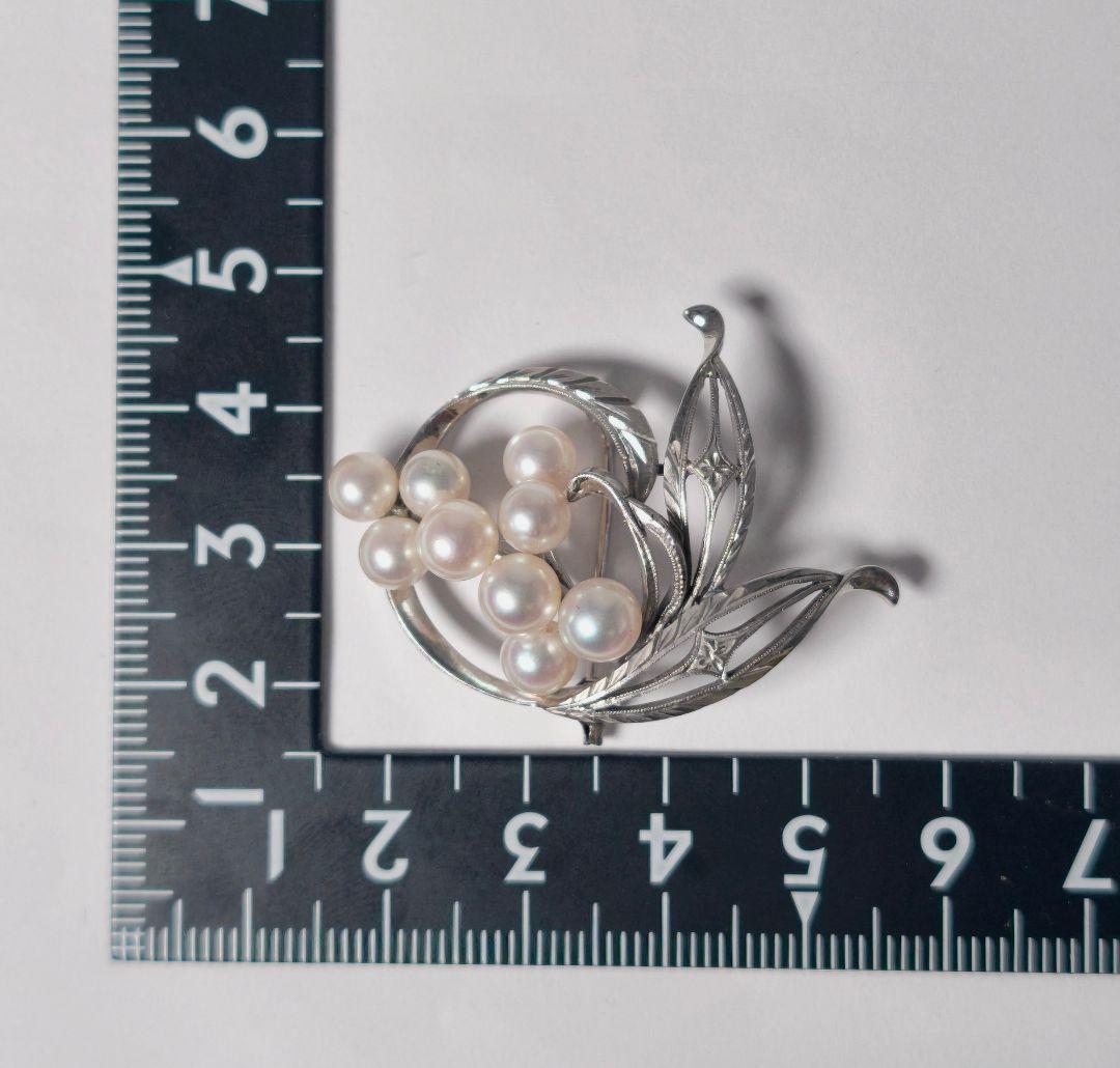 美品 最高級】ミキモト ブローチ パール リーフ 皇室御用達 9珠 正規品