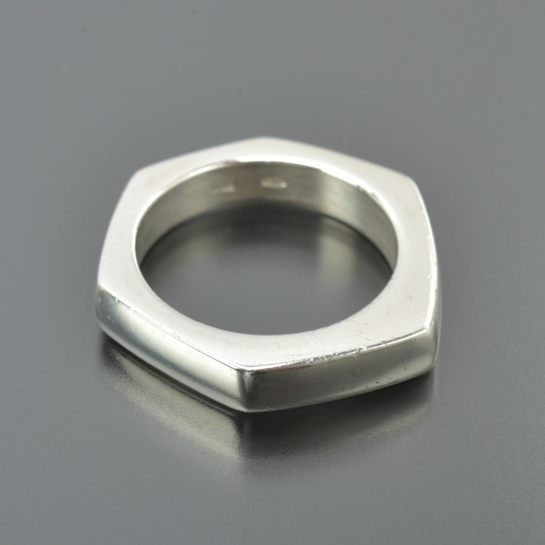磨き済/美品 GUCCI リング 15号/17.6mm SV 925 ヘキサゴン