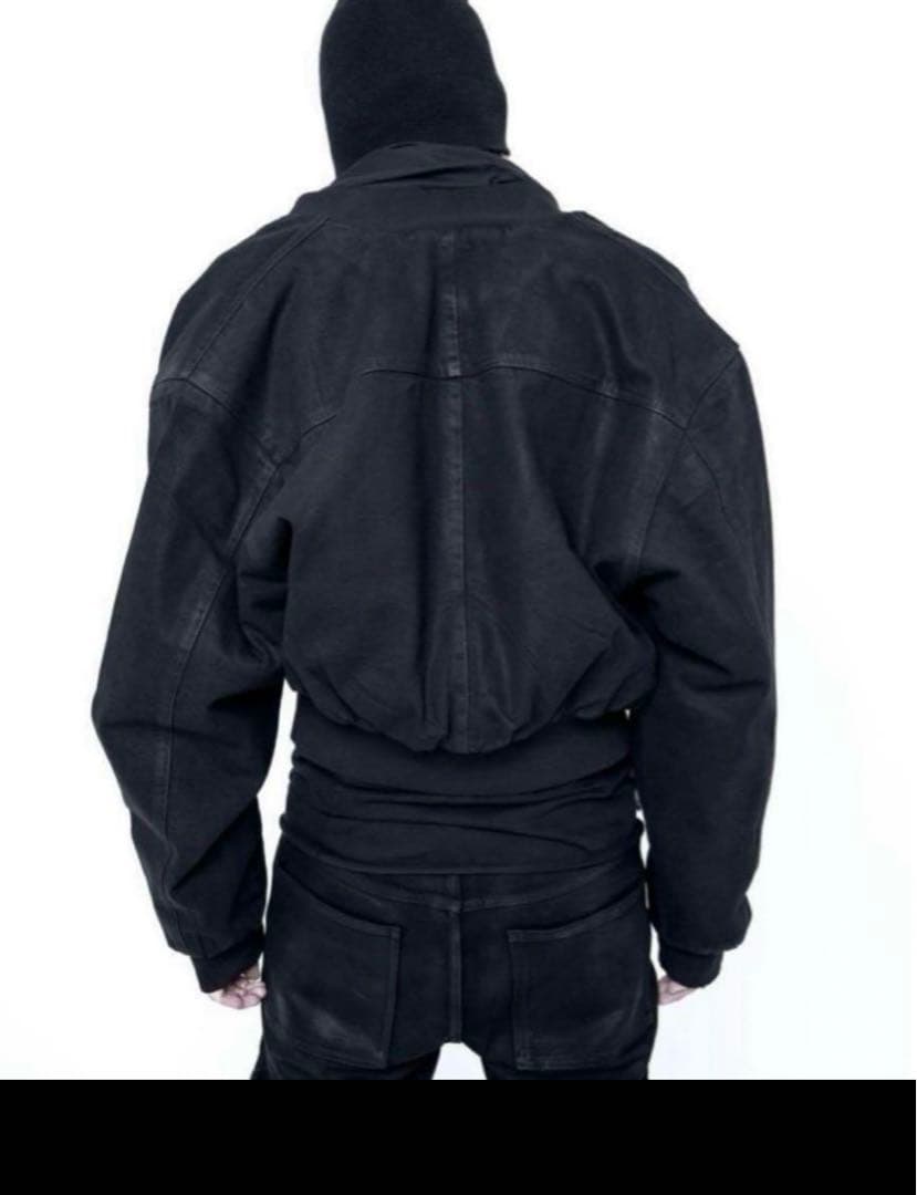 no mass prod Cropped denim flight jacket