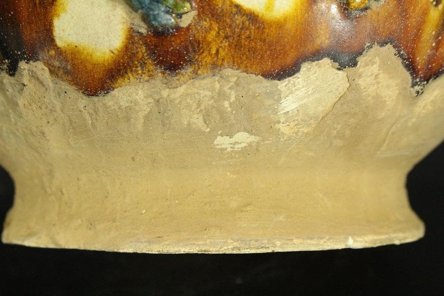 中国美術 唐三彩 貼馬紋 注瓶 壷 高29cm 希少(LC241)