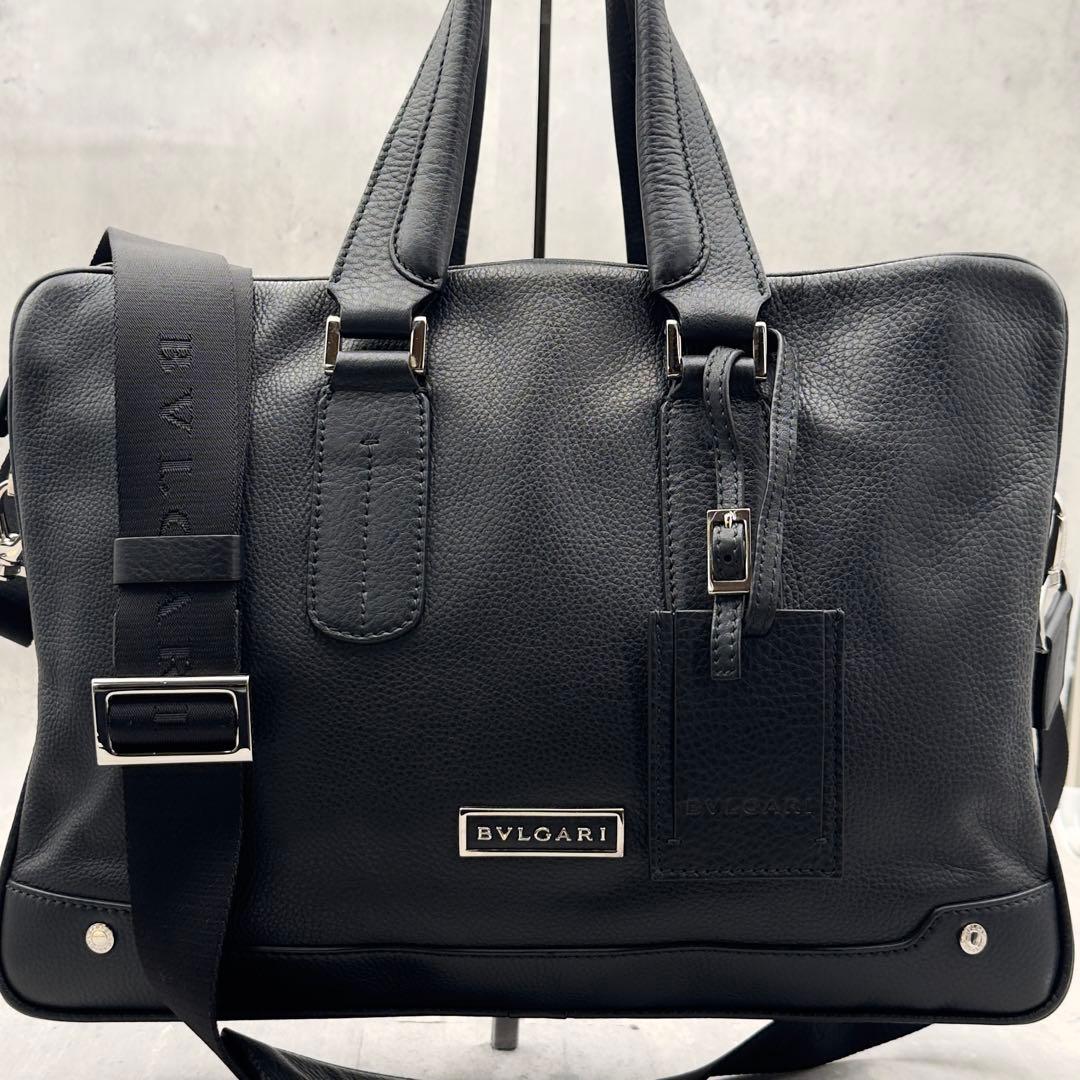 極美品✨ BVLGARI ブルガリ アーバン2way ビジネスバッグ 本革 黒