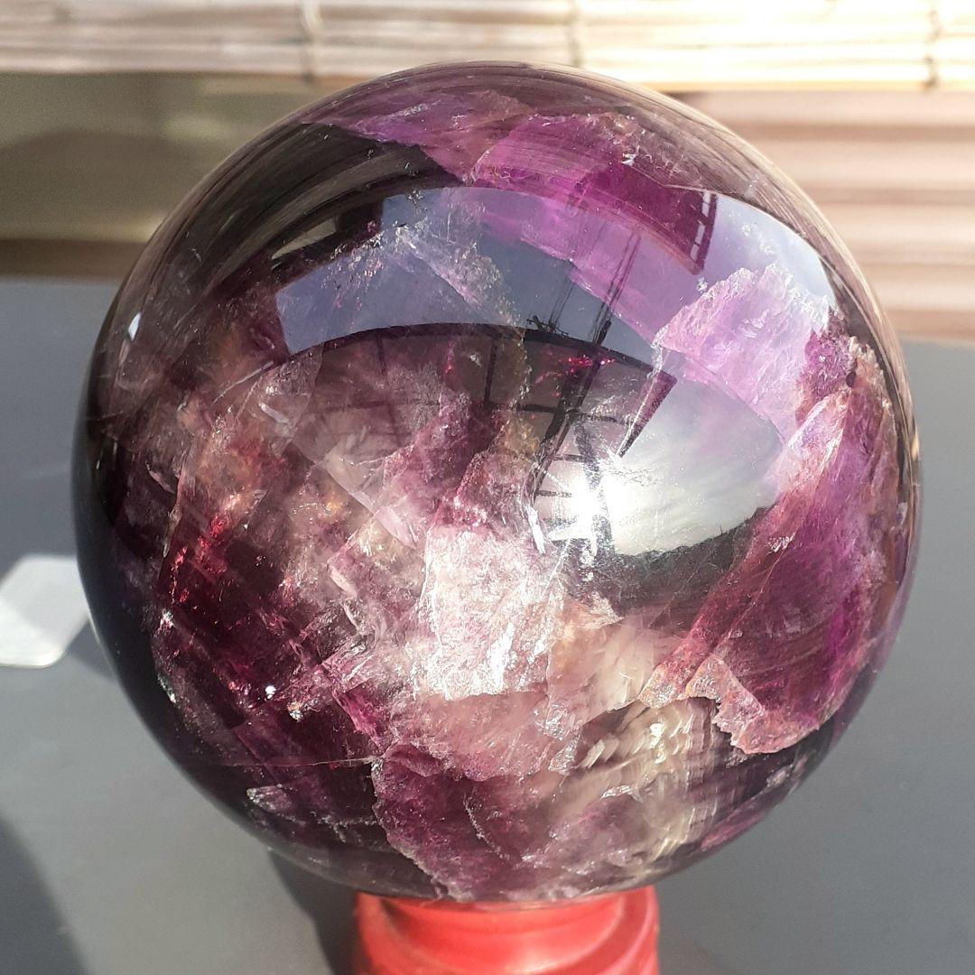 お値下げ！　紫色天然石　丸玉　直径8.7cm　重量1150g 紫色天然石 丸玉 直径8.7cm 重量1150g 【公式通販】