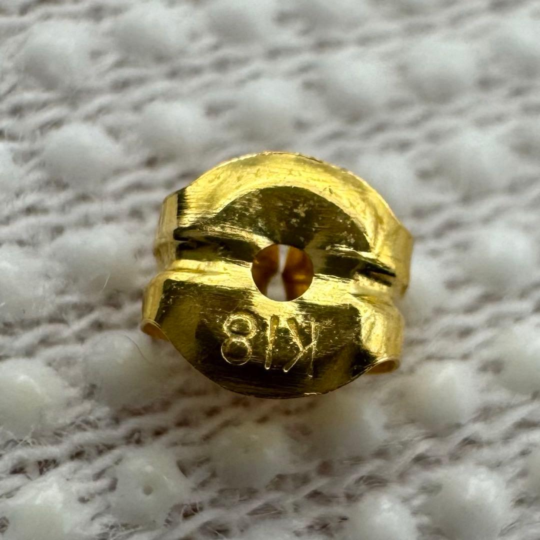 K18 天然ダイヤ 0.01ct ピアス カフェオリ 星 月 18金 資産価値◎