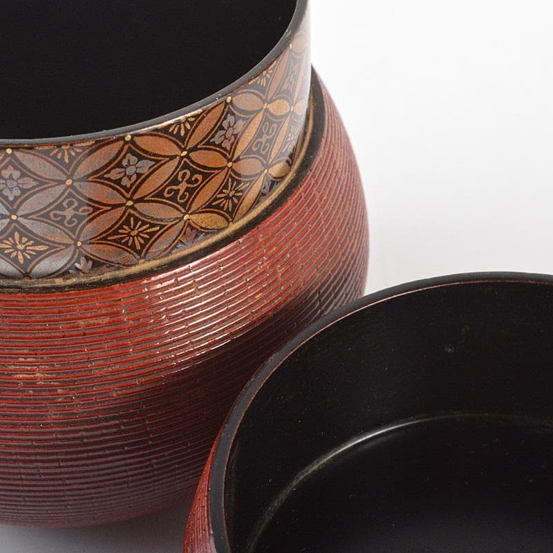 茶道具　越前塗　糸目　七宝蒔絵　瓢茶器　共箱　V　R6794