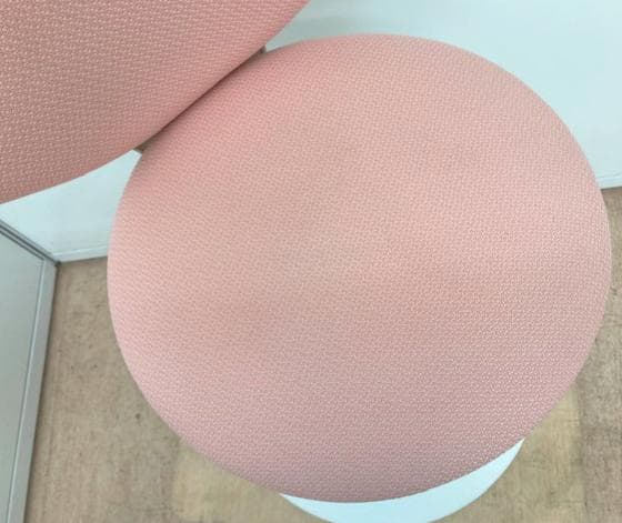 【P1】sakaya 患者用チェア 布張り 背付 円盤脚 座面回転