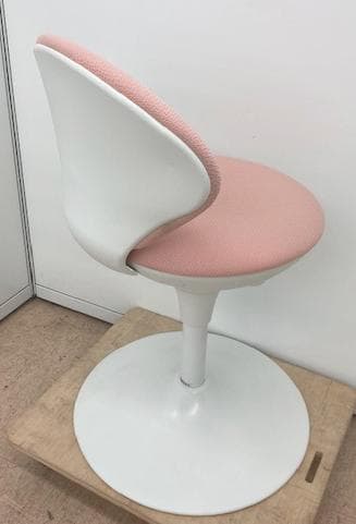 【P1】sakaya 患者用チェア 布張り 背付 円盤脚 座面回転