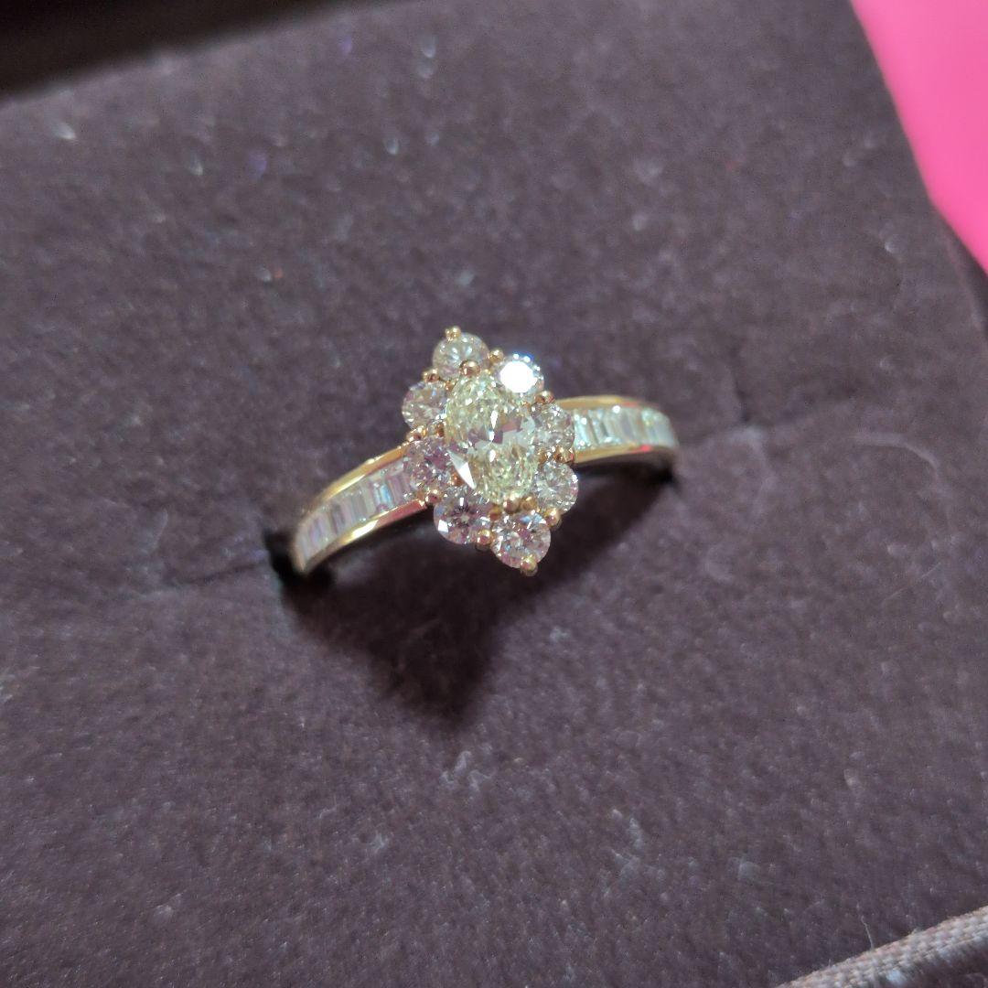K18イエローダイヤモンド 花形リング