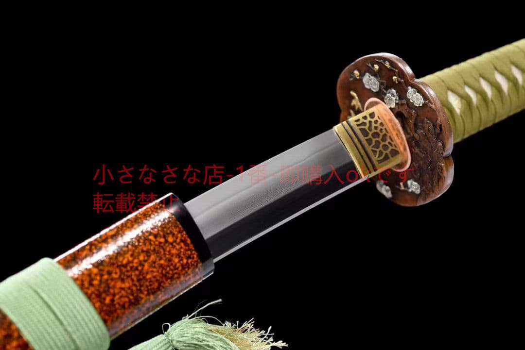26寸地肌鋼焼刃武士刀『花鳥拵打刀』古兵器 武具 刀装具 日本刀 模造刀 居合刀
