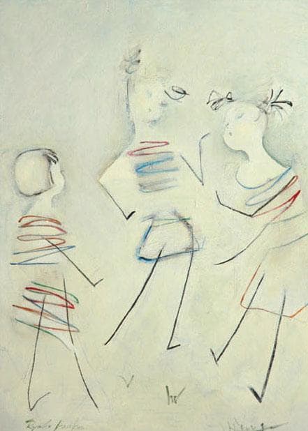 油絵 絵 絵画 インテリア 額付(銀) F4-051513 可愛い子供たち