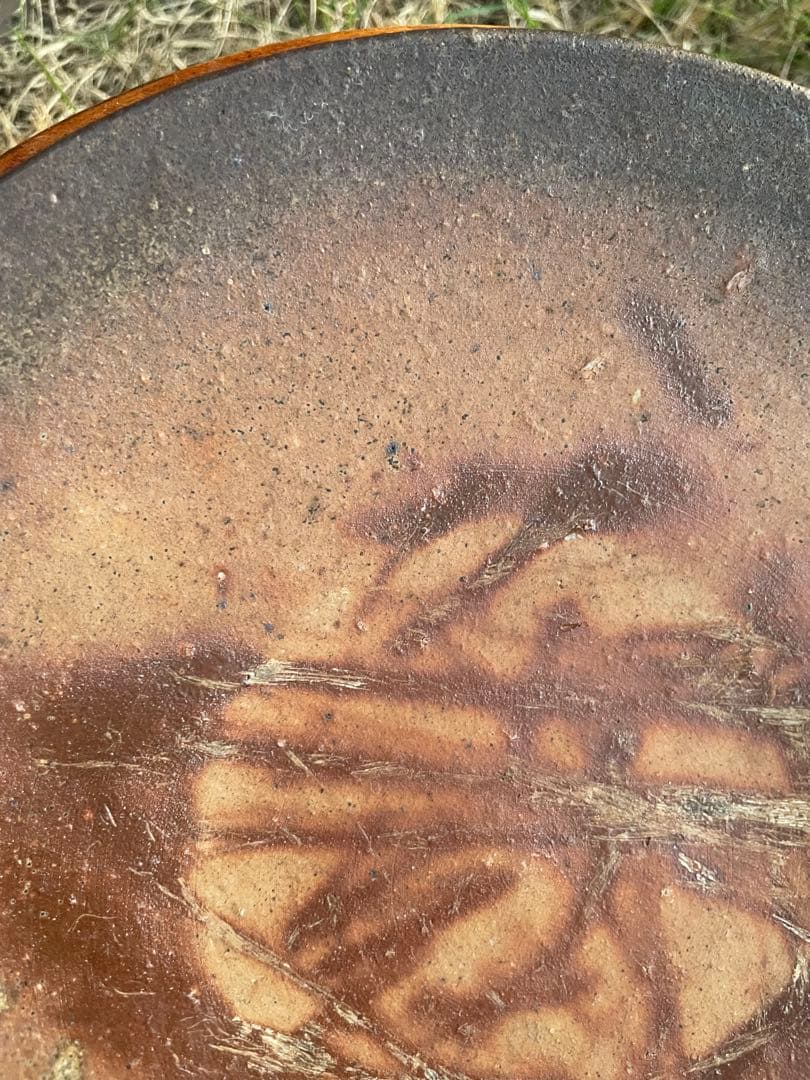 未使用 高級 備前焼 風来 手作り皿 共箱付き 伝統的な日本の