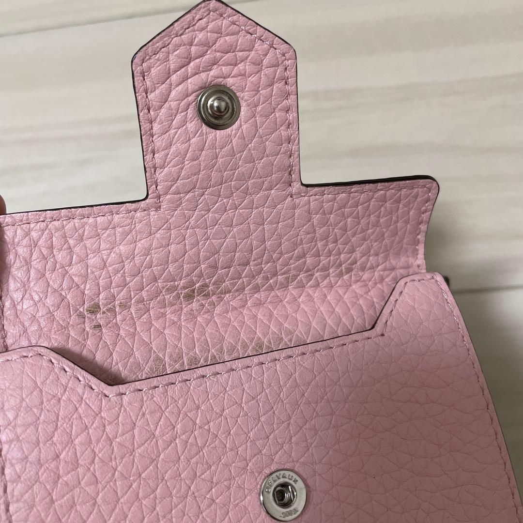 DELVAUX デルヴォー 三つ折り財布 ピンク - メルカリ