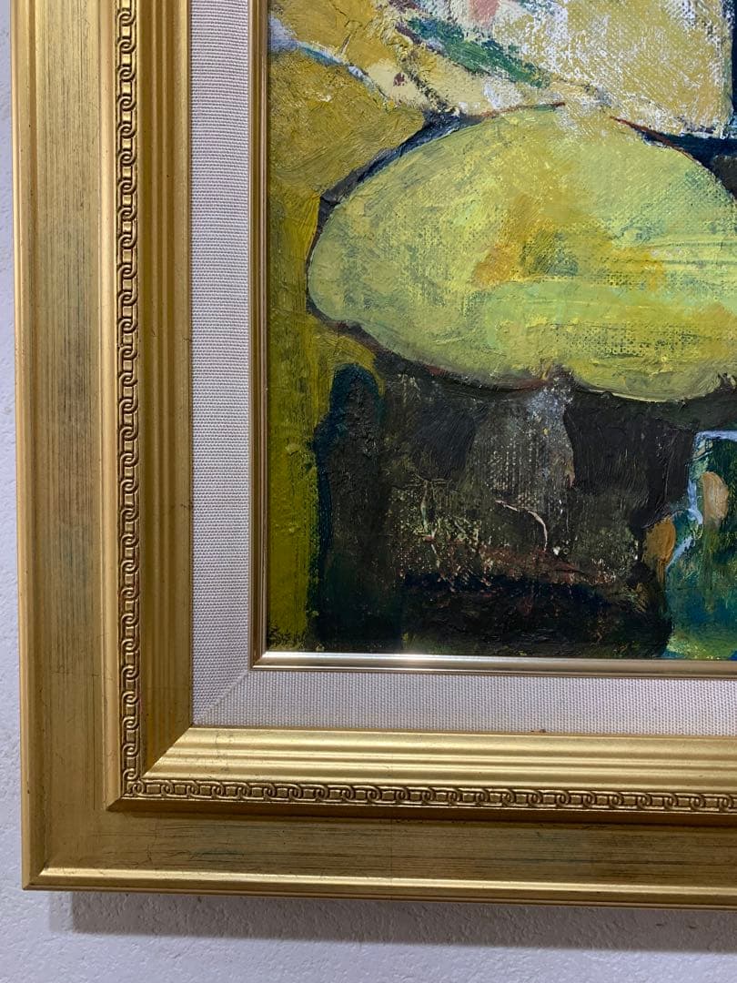 絵画　油彩肉筆画　真作　天野『ムフタールの朝市』1966年作　F6