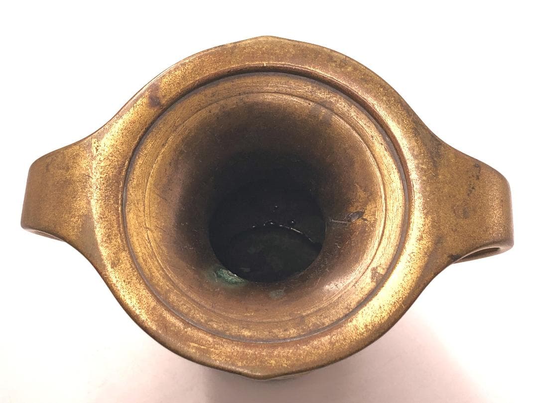 江戸期金銅製双耳花器 】 渡来古代様式 寺院仏具