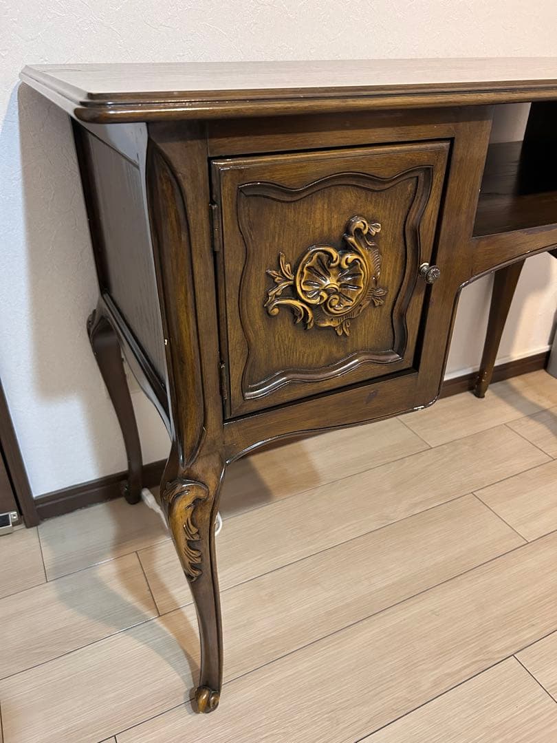 アンティーク ネイルデスク パソコンデスク 学習机 猫脚 ロココ調