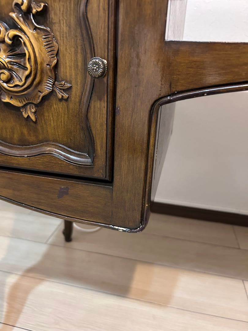 アンティーク ネイルデスク パソコンデスク 学習机 猫脚 ロココ調