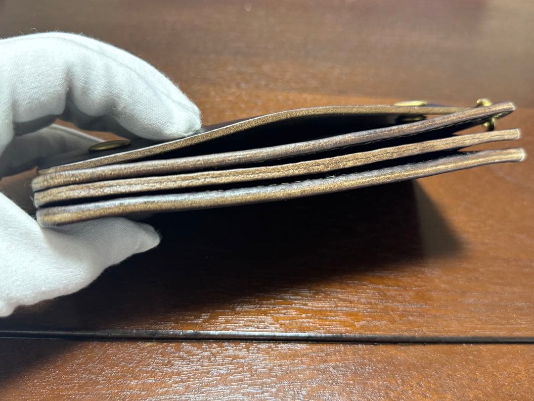 トラッカーウォレットロング【クロムエクセル】3層 シニュー糸ナチュラル使用