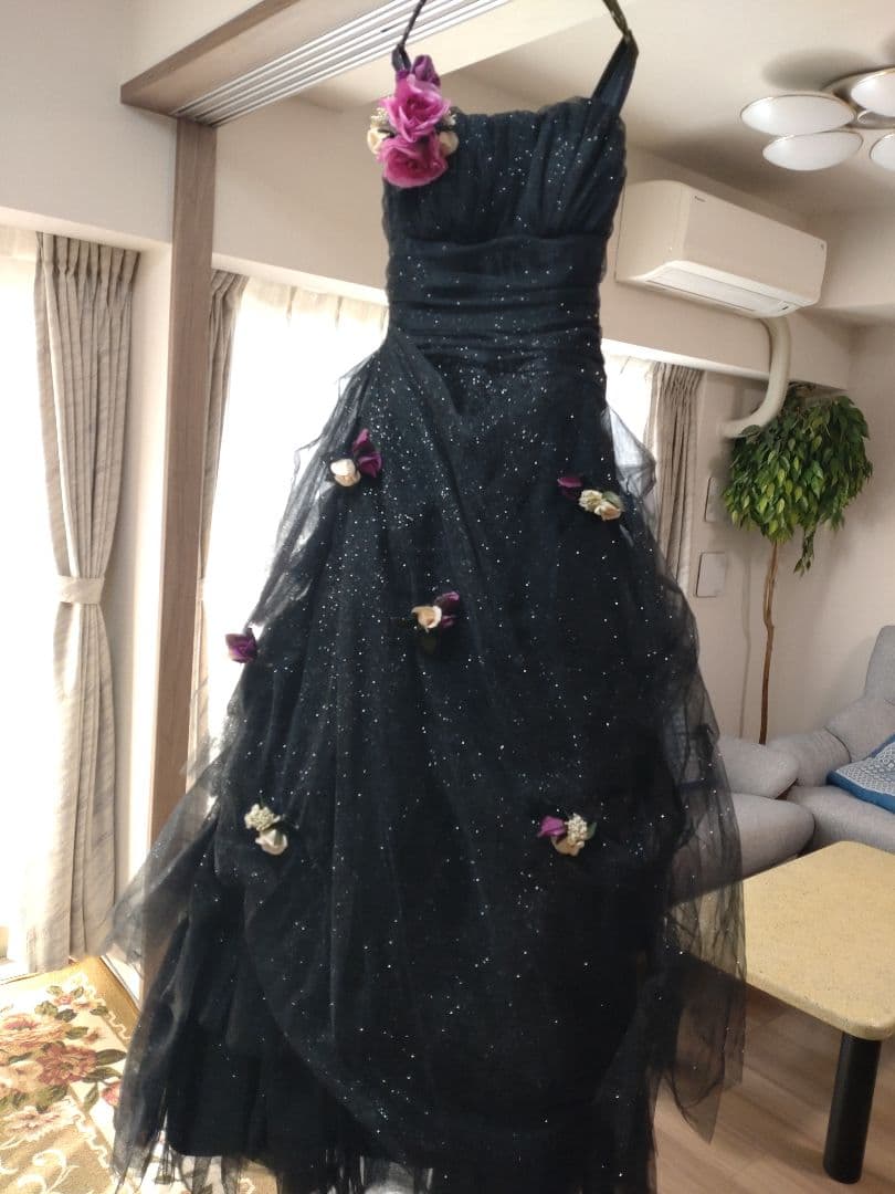 ブラック　フォーマル　ロングドレス