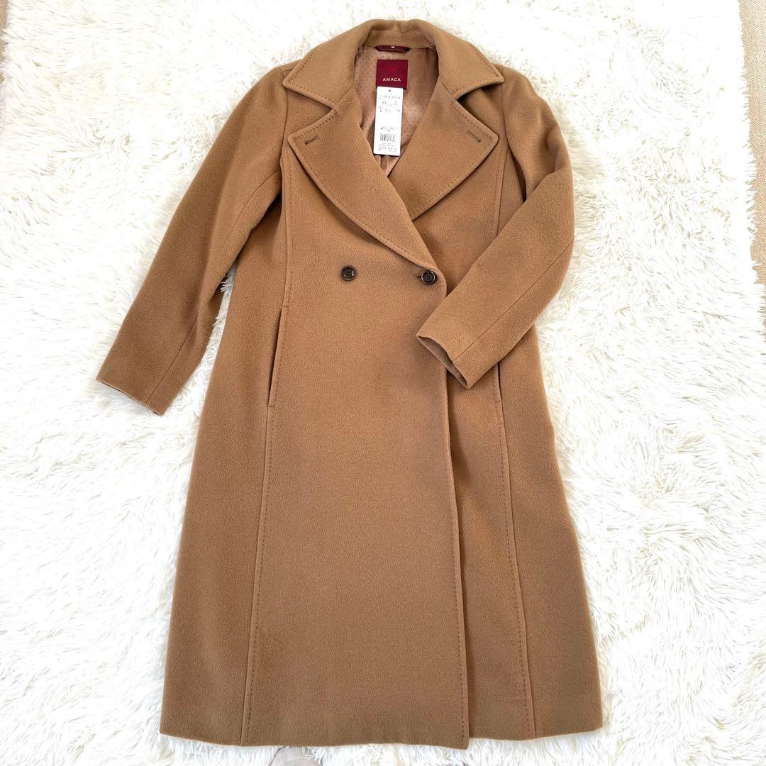美品 AMACA コート カシミヤ混 キャメル チェスターコート 36 - メルカリ