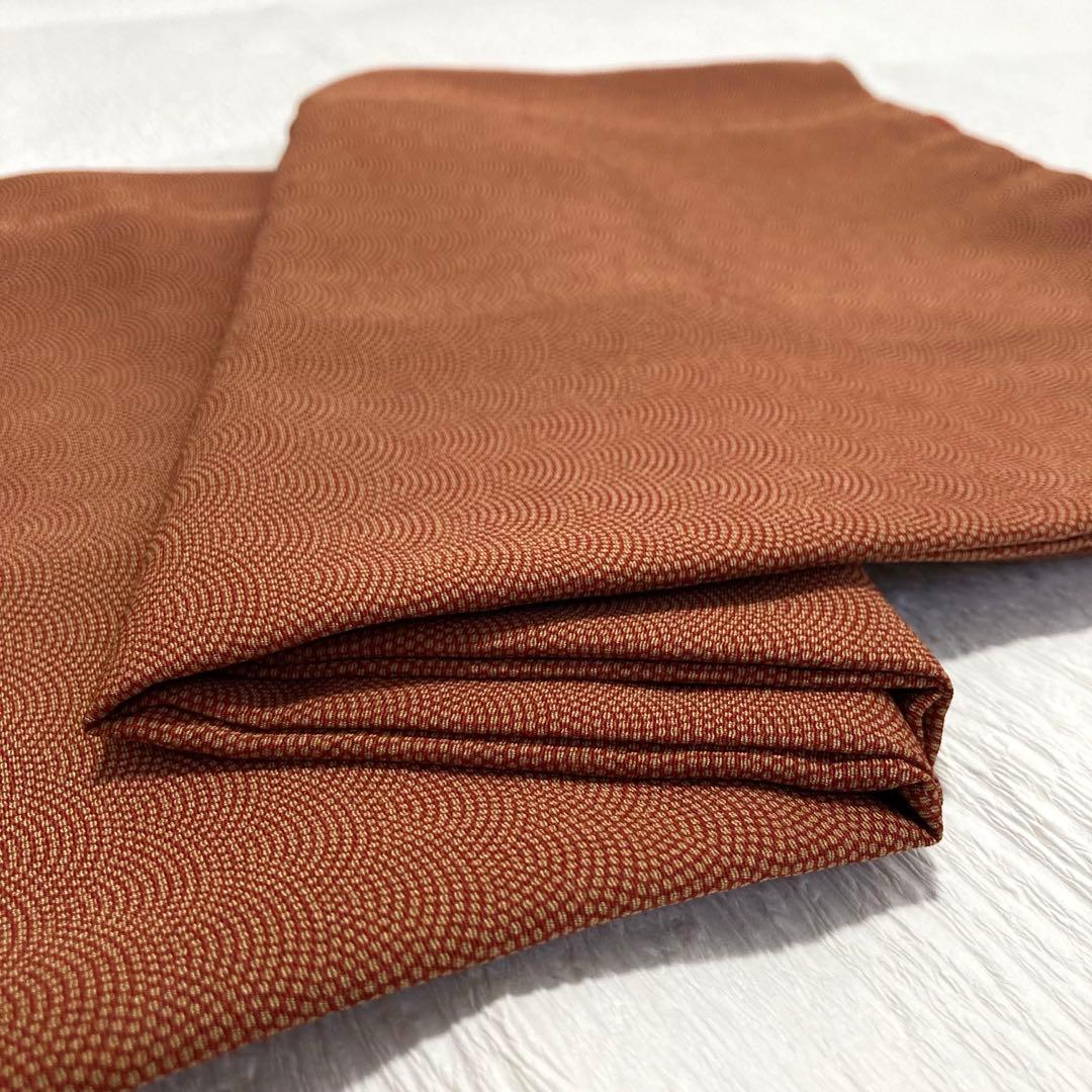 美品✨】東レシルック さんび 高島屋扱 洗える着物 江戸小紋 青海波 赤