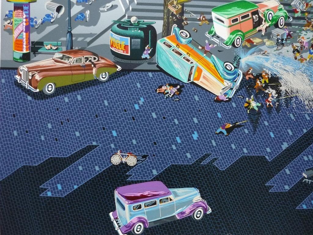 ☆版画☆ヒロ・ヤマガタ シルクスクリーン 泥棒2☆S44