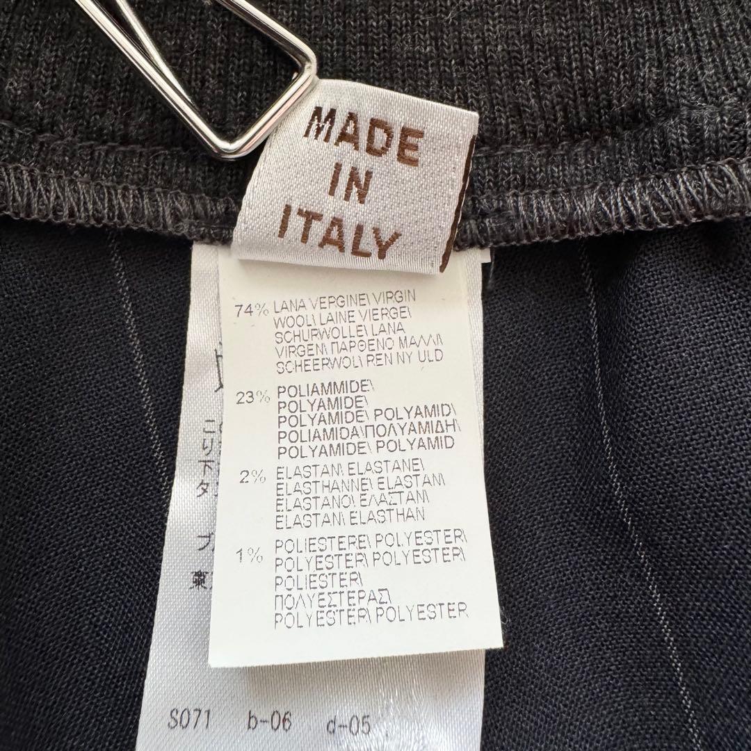 【ブルネロクチネリ】フレアスカート アシンメトリー 切替 ストライプ 40 紺