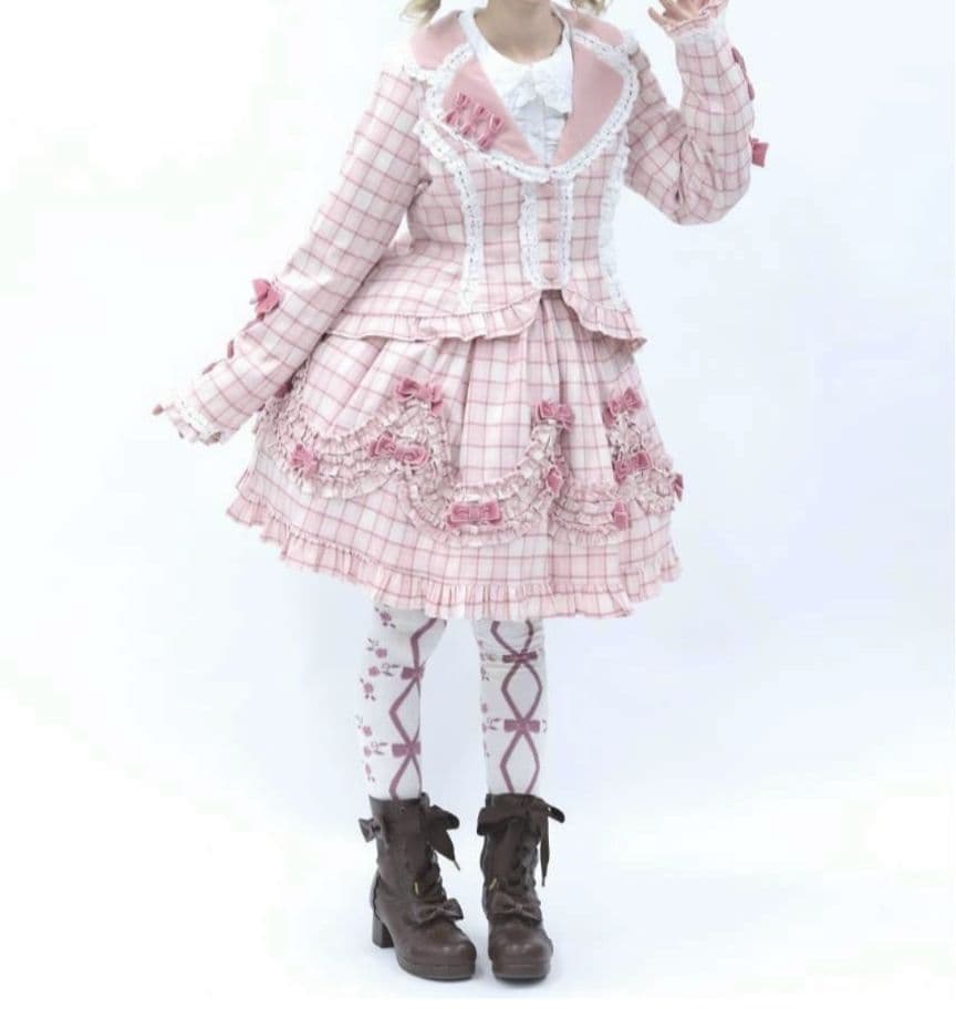 Chalmiere シャルミエール タータンチェック ジャケット スカート