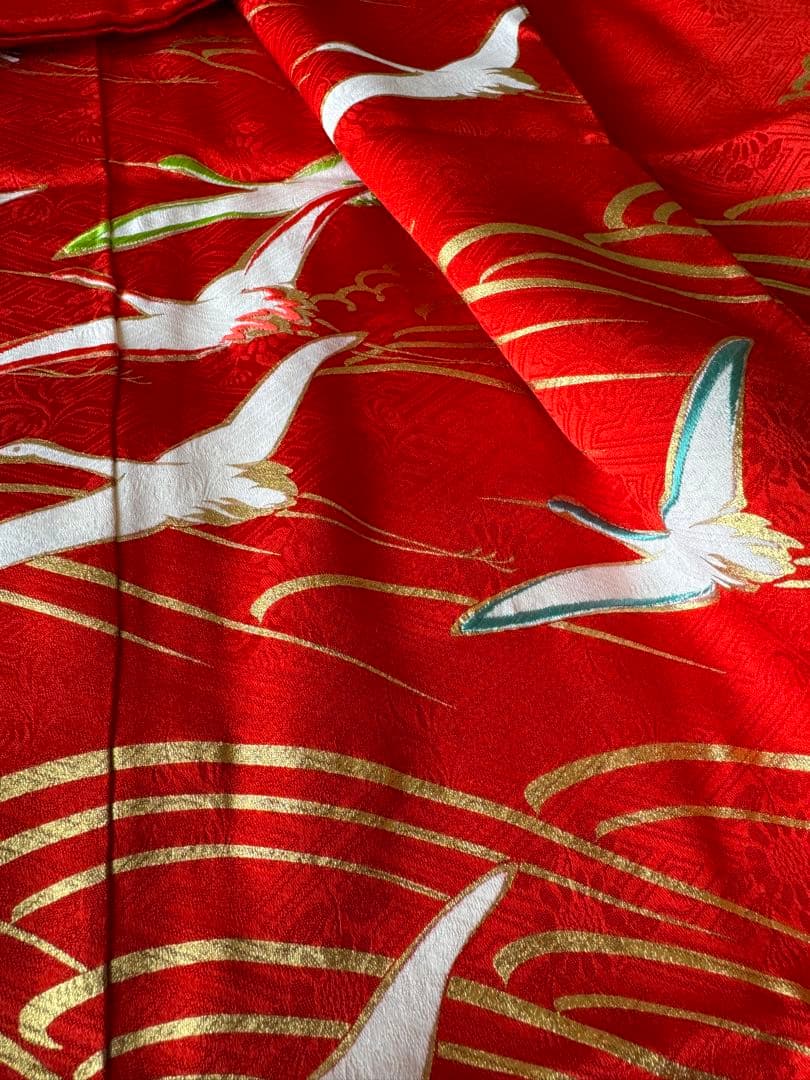 専用です★七五三　逸品　千總　正絹綸子　波を駆ける鶴　波　七歳着物