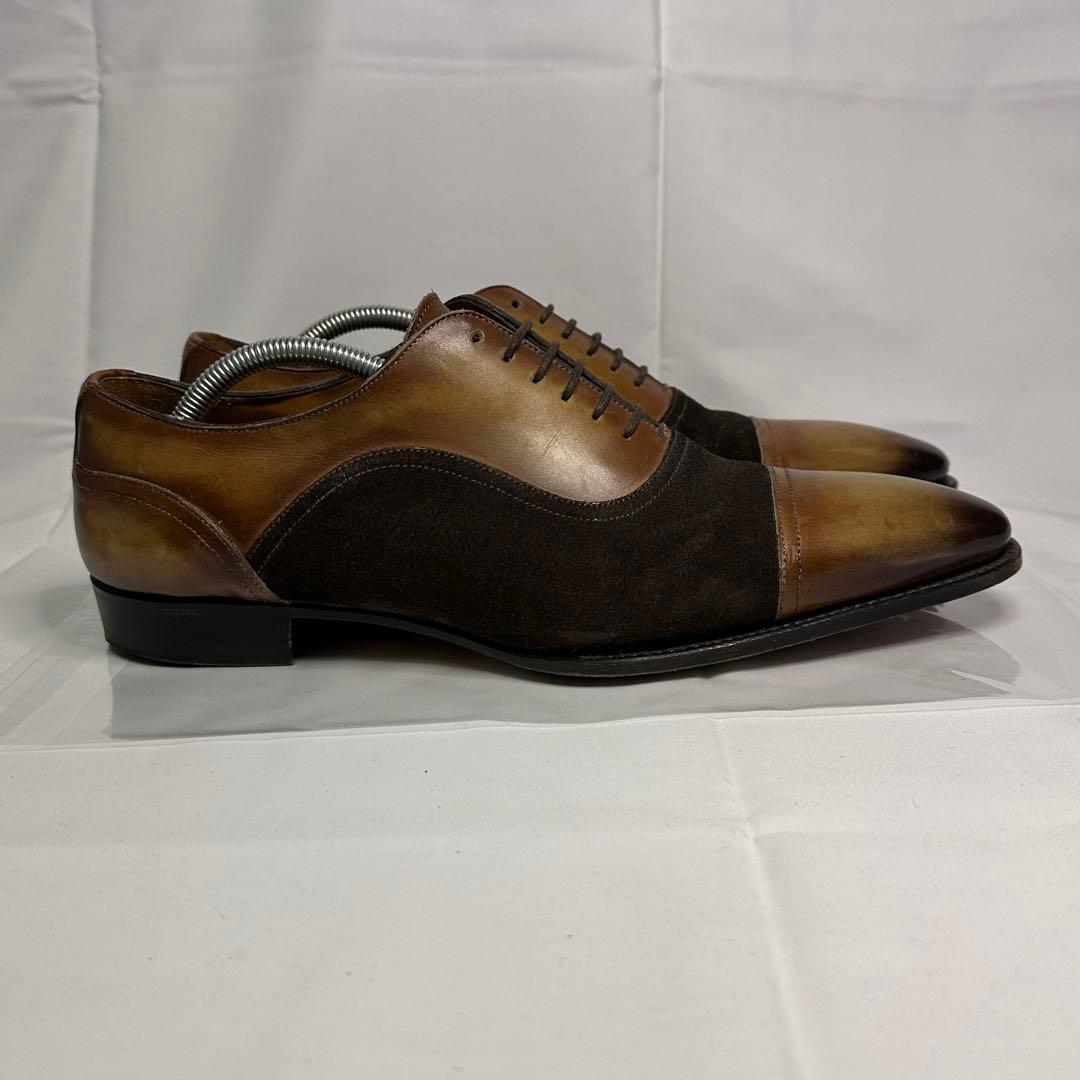 メッカリエロ☆レザーシューズ☆メンズ☆パティーヌレザー☆ブラウン☆188
